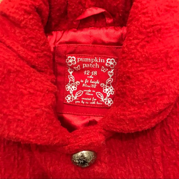 Pumpkin Patch Baby Girl’s Red Peacoat (12-18 Mos.) - Picture 8 of 8